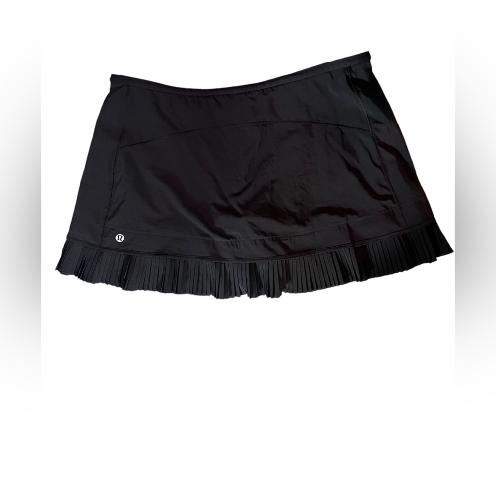 Lululemon Womens Black Pleated Skort Skirt Mini Tennis Running Sz 10